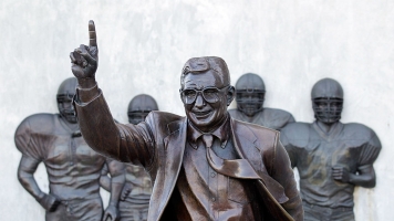 A statue of Penn State University head football coach Joe Paterno is seen outside of Beaver Stadium in 2011.