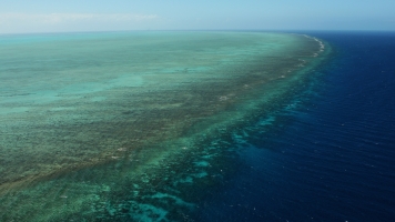 Aerial views of The Great Barrier Reef.