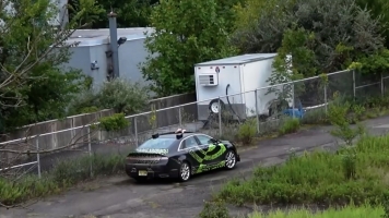 A screenshot from Nvidia's demonstration of its self-driving car.