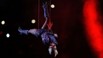 Lady Gaga performs at Super Bowl LI.