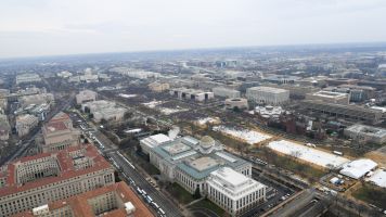 A National Park Service photo showing the crowd at President Trump's inauguration.