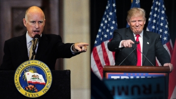 California Gov. Jerry Brown and President Donald Trump