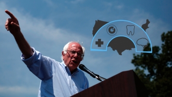 Bernie Sanders at a campaign rally