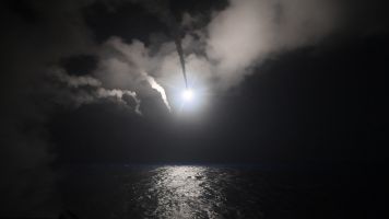The guided-missile destroyer USS Porter (DDG 78) conducts strike operations while in the Mediterranean Sea.