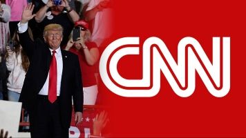 President Donald Trump and the CNN logo.