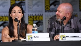 Actress Tala Ashe speaks at 2017 Comic-Con.