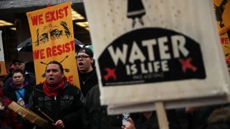 Activists protesting Dakota Access Pipeline