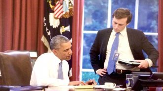 David Litt in the White House with President Obama