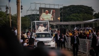 Pope Francis in Myanmar.