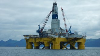 An offshore drill