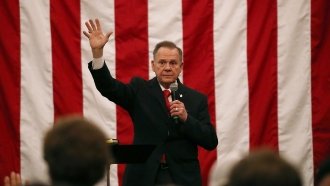 Roy Moore speaks at a campaign event