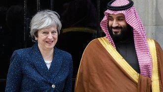 UK Prime Minister Theresa May and Saudi Arabia Prince Mohammed bin Salman