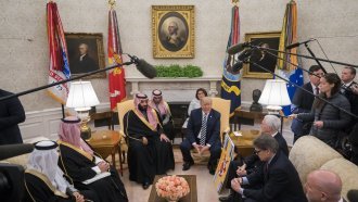 President Donald Trump meets Crown Prince Mohammed bin Salman of the Kingdom of Saudi Arabia in the Oval Office.