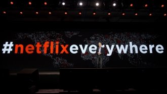 Netflix CEO Reed Hastings speaks.