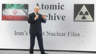 Prime Minister Benjamin Netanyahu presents information regarding the nuclear agreement with Iran