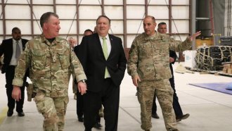 Secretary of State Mike Pompeo is welcomed to Bagram Air Field
