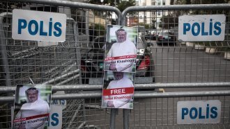 Posters of Saudi journalist Jamal Khashoggi
