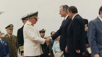 Augusto Pinochet and George H.W. Bush