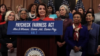 Speaker of the House Nancy Pelosi introduces the Paycheck Fairness Act