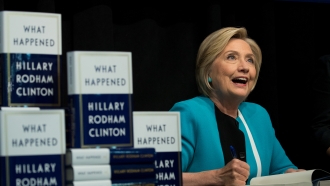 Hillary Clinton signs books