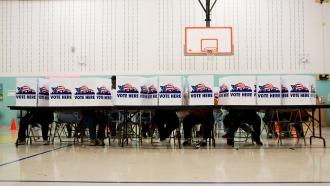 Voters at polling place