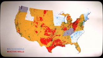 US map of schools and oil/gas wells