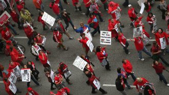 Chicago Teachers' Union members on strike in 2012