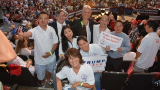 National Committee of Asian American Republicans at a Trump Rally in 2016