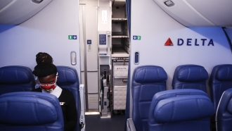 Rear cabin on a Delta Air Lines jet