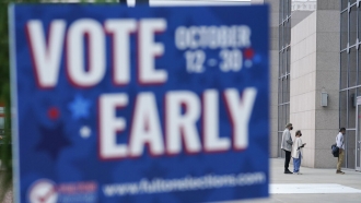 A voting sign in Atlanta