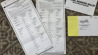 An absentee ballot