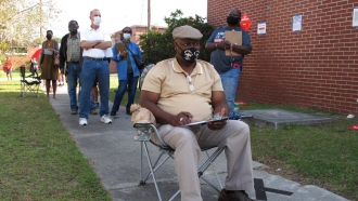 Early voting line in Savannah, Georgia