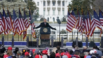 Pres. Donald Trump speaks at Jan. 6, 2021 rally.