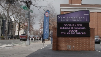 Sign at New Samaritan Baptist Church