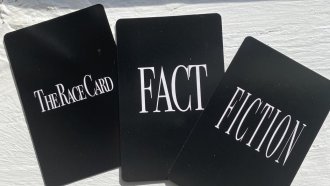 Cards from the "Pulling the Race Card" game.