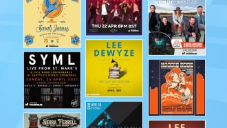 Collage of promotional posters for live-streamed concerts.