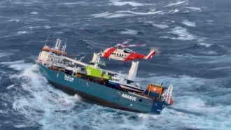 The cargo ship, Eemslift Hendrika, sway abandoned off the coast of Norway after engine failure