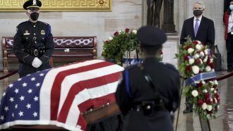 Officer William Evans lies in honor