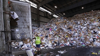 Materials in recycling facility
