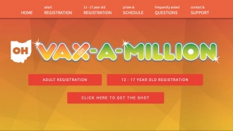 Ohio Vax-a-Million homepage