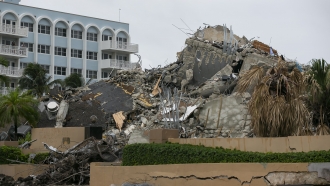 Rubble and debris of the Champlain Towers South condo