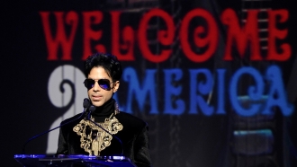 Prince holds a 2010 news conference at The Apollo Theater announcing his "Welcome 2 America" tour in New York.