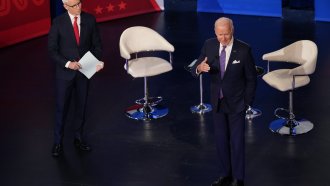 President Joe Biden participates in a CNN town hall