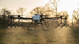 A Hylio agriculture spray drone