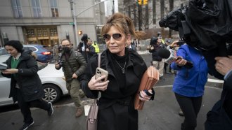 Former Alaska Gov. Sarah Palin leaves court.