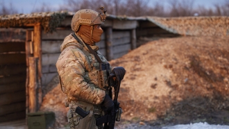 A Ukrainian soldier