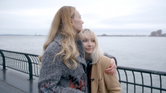 Kristina Mankova and her daughter, Barbara, in New York City