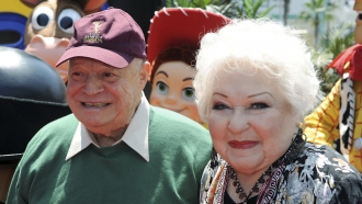 Estelle Harris, at right, and Don Rickles