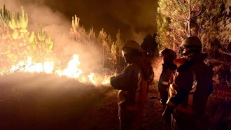 Firefighters Combat Major Wildfire In Southwestern France