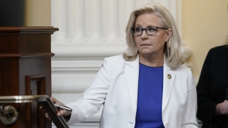 Rep. Liz Cheney arrives to a U.S. Capitol hearing.